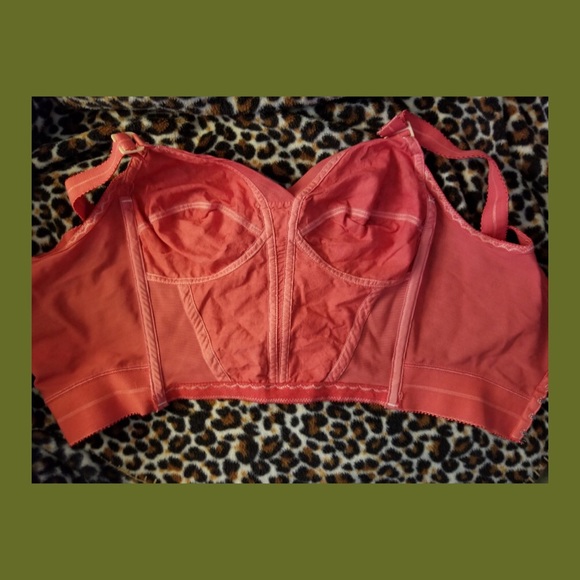 VTG 50s ROCKABILLY RED LACEY LONGLINE PINUP BRA - Picture 7 of 7